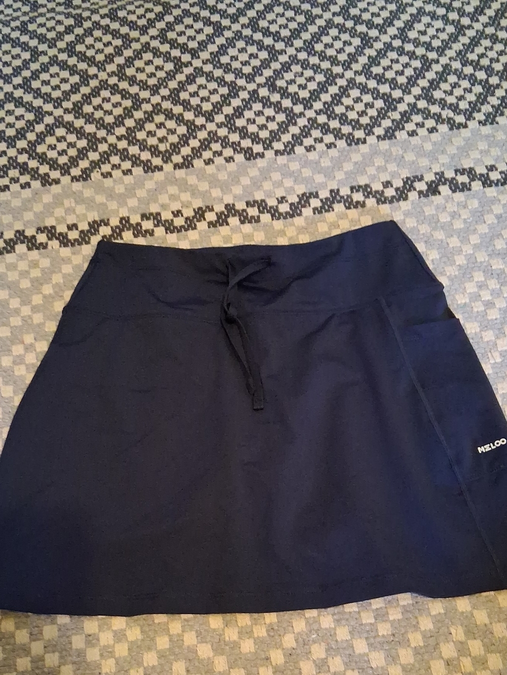 Navy Active Drawstring Skort